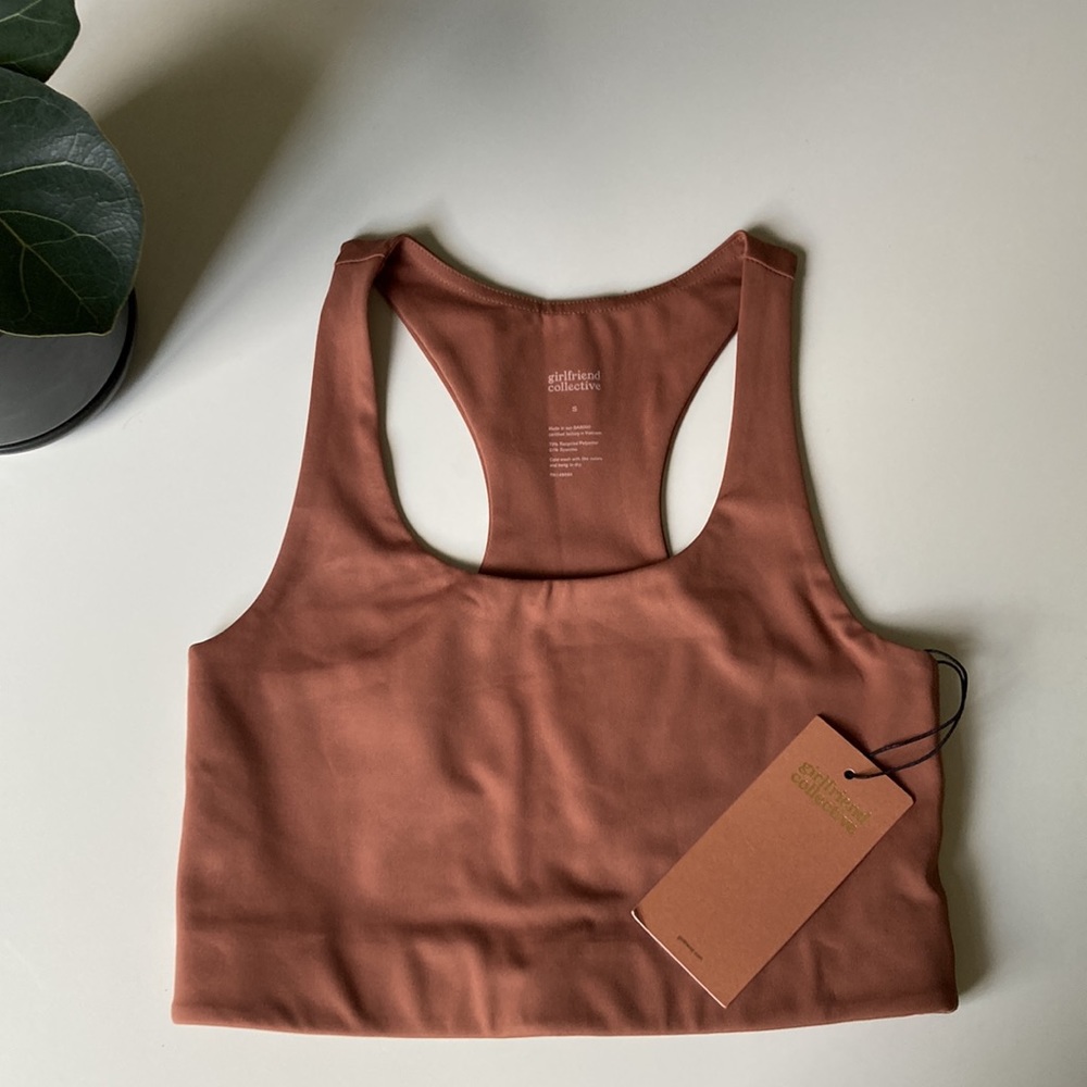 Girlfriend Collective Antler Paloma Bra Small Racerback Full Coverage UPF 45 NEW